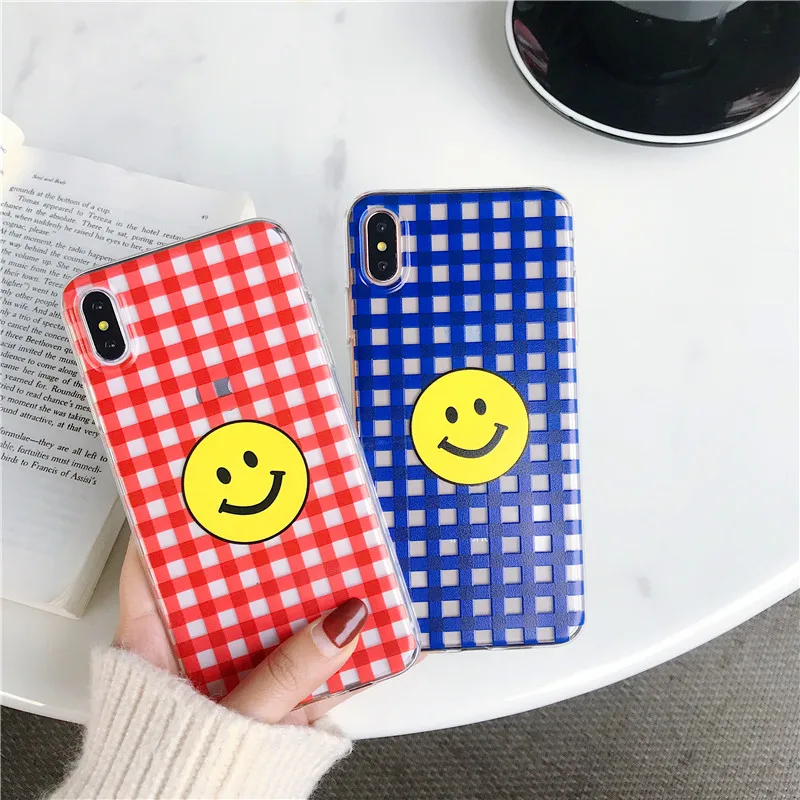 Простой смайлик желтый мягкий силиконовый чехол для телефона Fundas Coque iPhone 6 S Plus 7 8 X