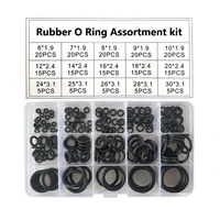 200pcsset rubber o ring assortment kit oring washer gasket sealing o ring pack 15 sizes with plastic box silicone rubber rings