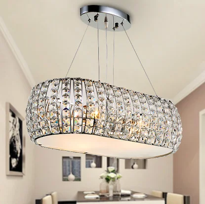Новый современный овальной формы люстра кристалл лампы для столовой роскошный