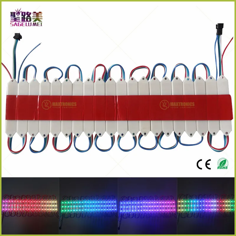 DC12V WS2811IC 3 leds 5050 RGB SMD LED Module Light 100pcs Super Bright Waterproof IP68 led pixel strings by DHL Fedex Express | Освещение
