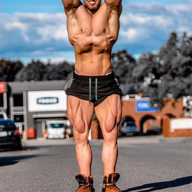 Шорты мужские спортивные тонкие брендовые джоггеры Лоскутные для бодибилдинга