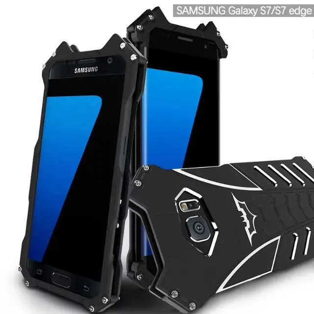 R-JUST Бэтмен для samsung galaxy s7 edge Металлический Алюминиевый противоударный чехол s7edge G9300 g9350 Броня прочный армированный чехол для телефона