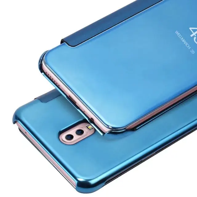 Роскошный зеркальный чехол для телефона прозрачный флип Samsung Galaxy C8 J7310 C7 2017|case for