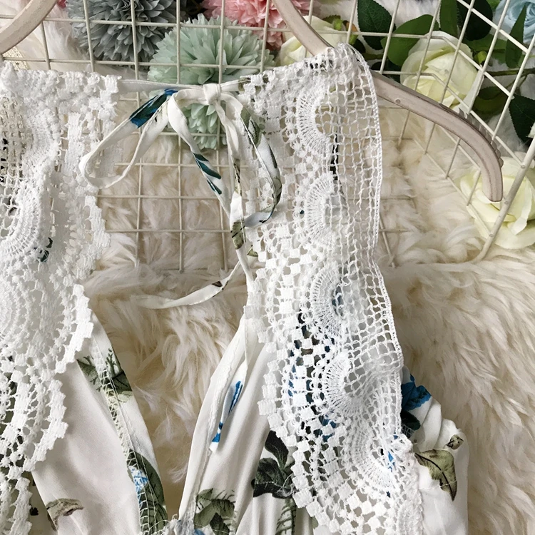 2019 новые модные женские платья летние сексуальные цветочные печатные Кружева