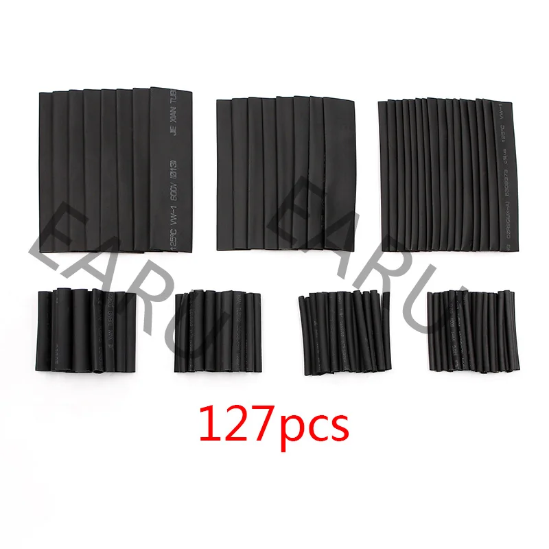 127pcs 20/55/127/150/280/328 шт. Ассорти Полиолефиновая термоусадочная трубка Автомобильный Кабельные муфты Обёрточная бумага жгут проводов Наборы коробка 8 Размеры смешанные Цвет - Цвет: 127pcs