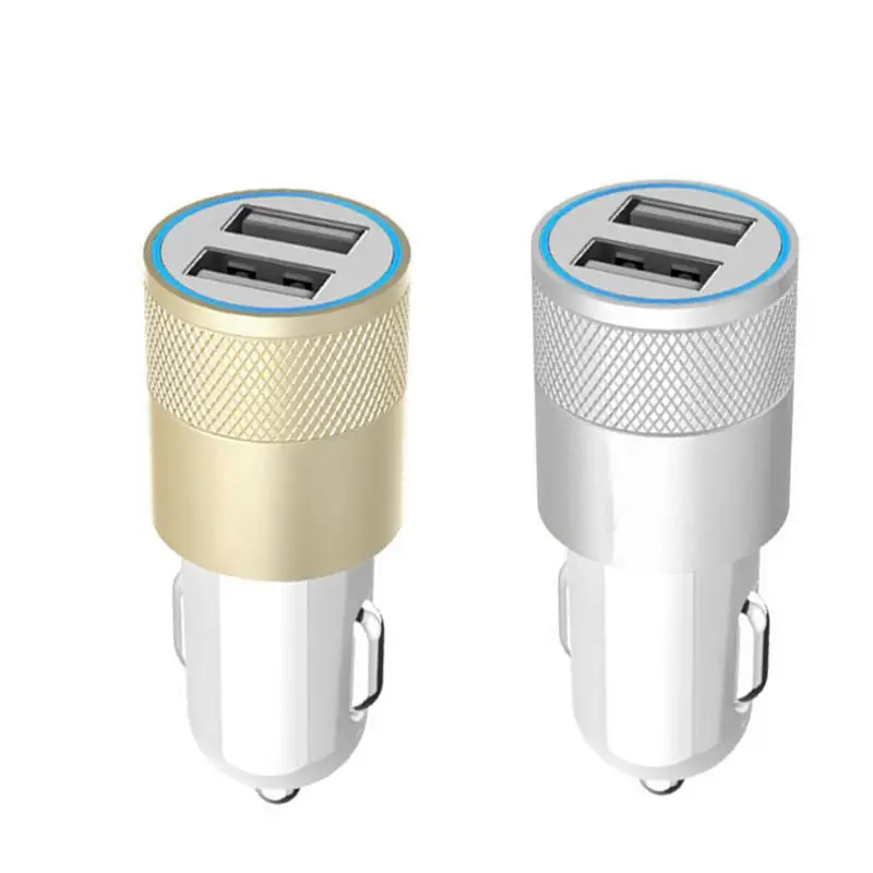 Портативный 5V 2.1A алюминиевый двойной USB Автомобильное зарядное устройство