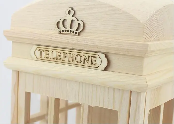 

Oversized Wooden Piggy Bank Creative London Phone Booths Money Box Cute Coin Pots for Children Save Money Bank Birthday Gift