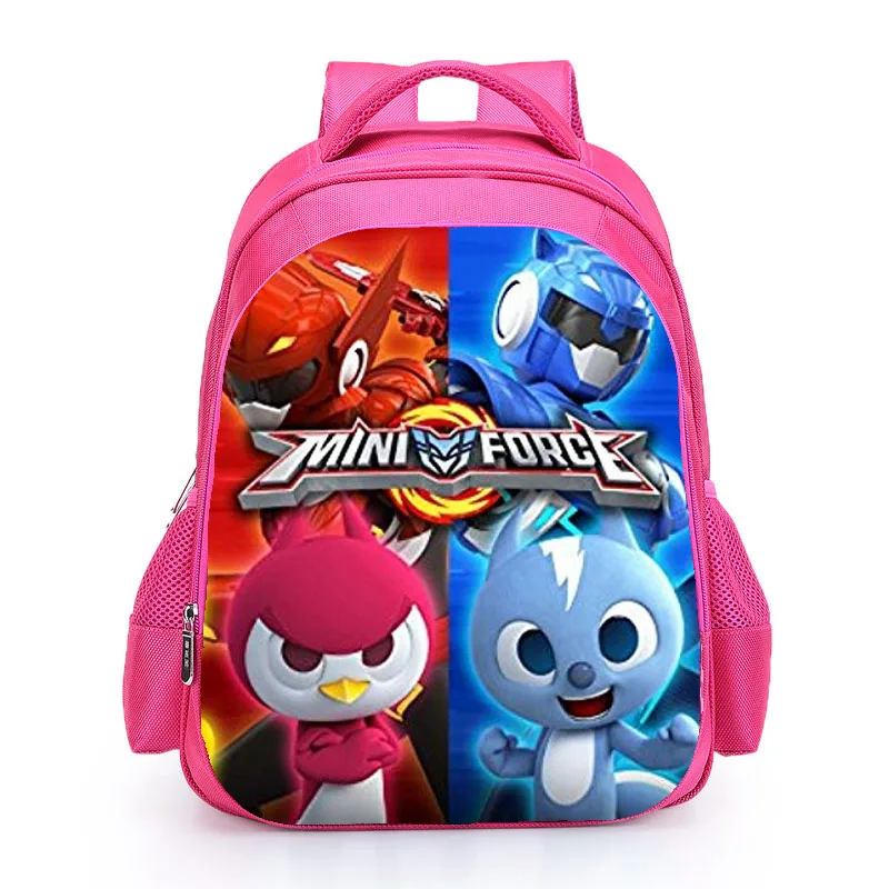 4 Miniforce Lucky Max, школьная сумка для детей, с героями мультфильмов, школьная сумка, 16 дюймов, сумки для книг, рюкзаки для школьников, для мальчиков и девочек, розовый, черный, Mochila - Цвет: 4