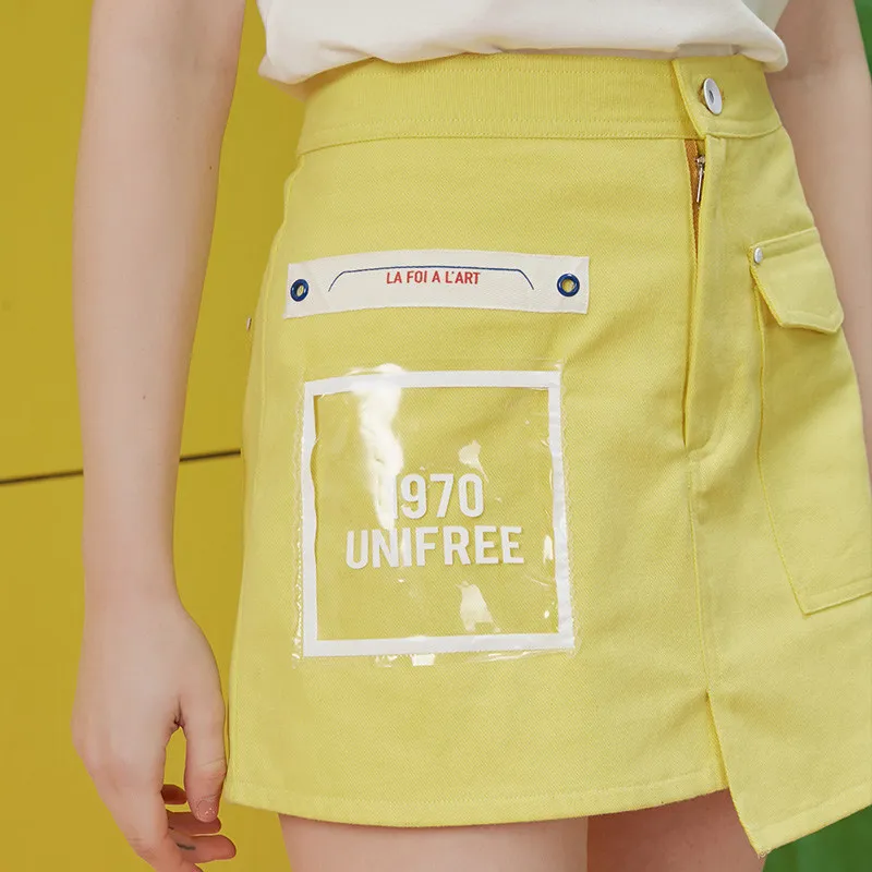 UNIFREE Новинка 2019 года Летняя мини-юбка для женщин модная Асимметричная юбка с