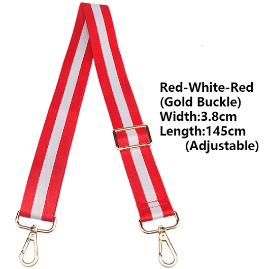 Red-White-Red Сумка на ремне для женщин сумка через плечо Аксессуары для ремней на сумку ручка сумки через плечо широкий ремешок часть Золотая Пряжка для девушек - Цвет: Red-White-Red