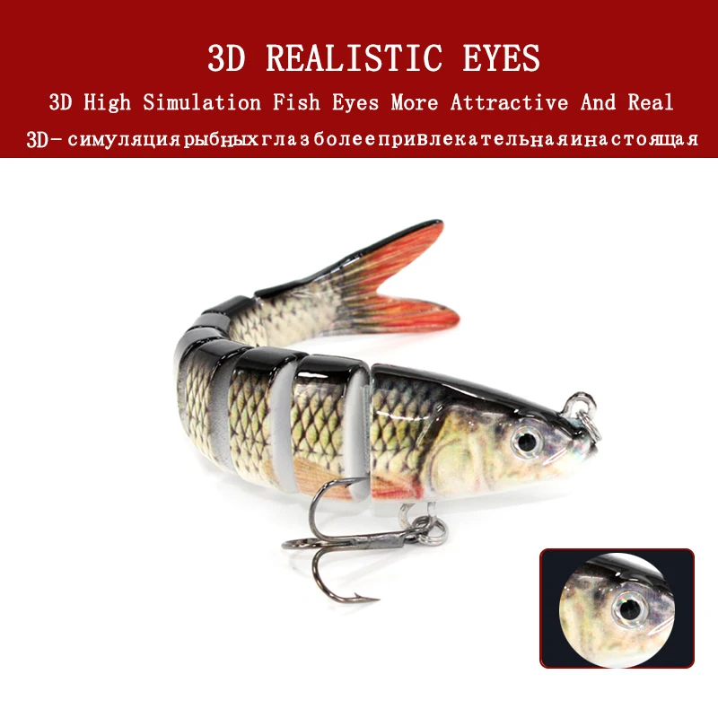 Воблеры для рыбалки 8 сегментов рыболовная приманка с несколькими соединениями 27