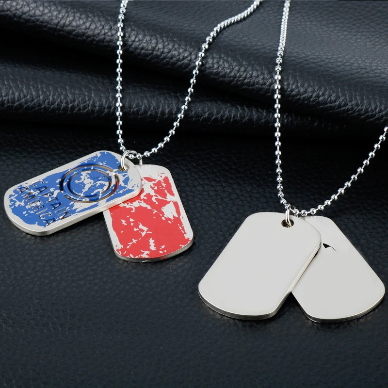 Ожерелье в стиле милитари армейское колье с подвеской виде надписи бирки
