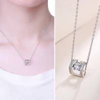 lp new fashion 925 sterling high quality cz crystal necklace for women hot sale smart pendant necklace jewelry wholesale