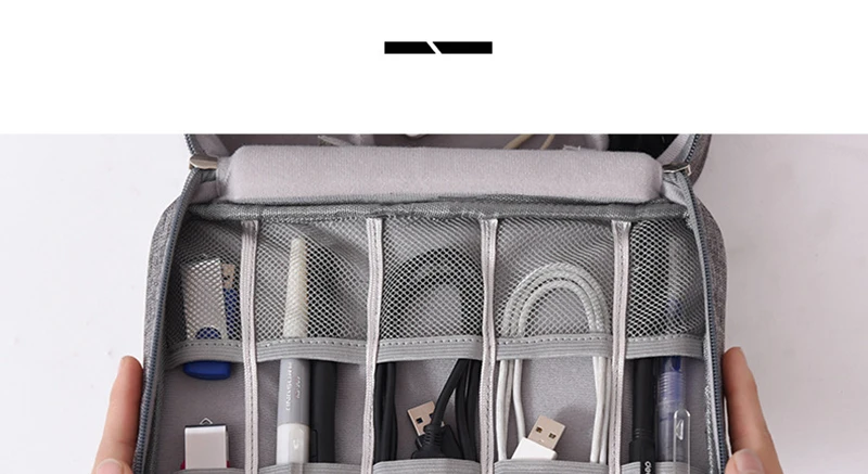 Дорожная сумка для кабеля, портативный цифровой usb-гаджет, органайзер, зарядное устройство, провода, косметичка, на молнии, чехол для хранения, комплект, аксессуары, принадлежности