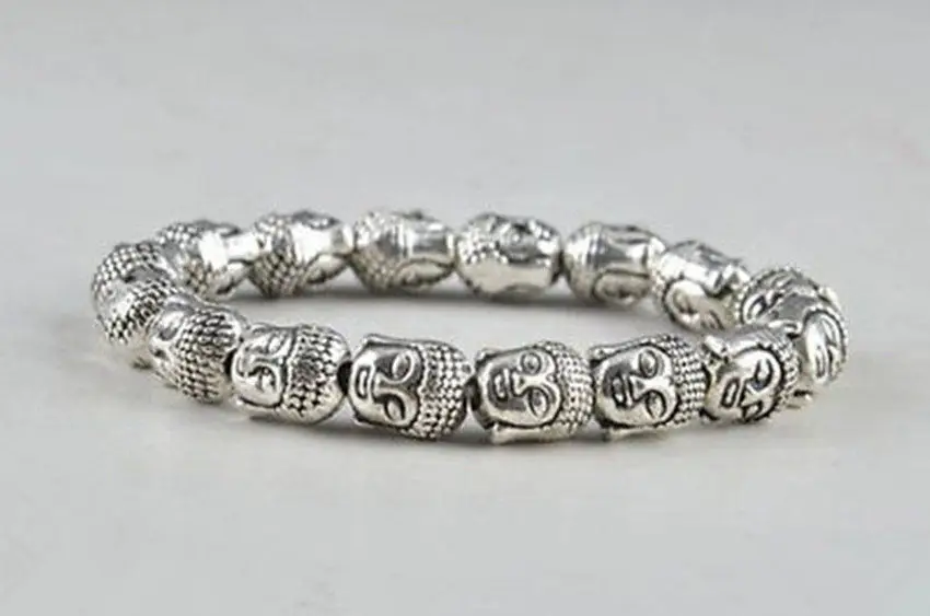 2 шт Серебряный тибетский Будда старинная китайская ручная работа амулет