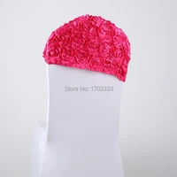 new arrival customized elegant rose flower chair sash chair decoration for wedding chair sash satin embroidery