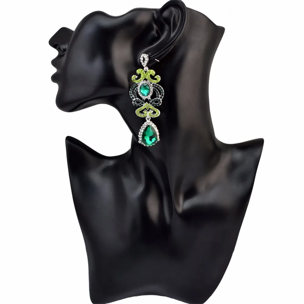 Элегантные женские серьги в форме капли воды Стразы длинные большие кристаллы