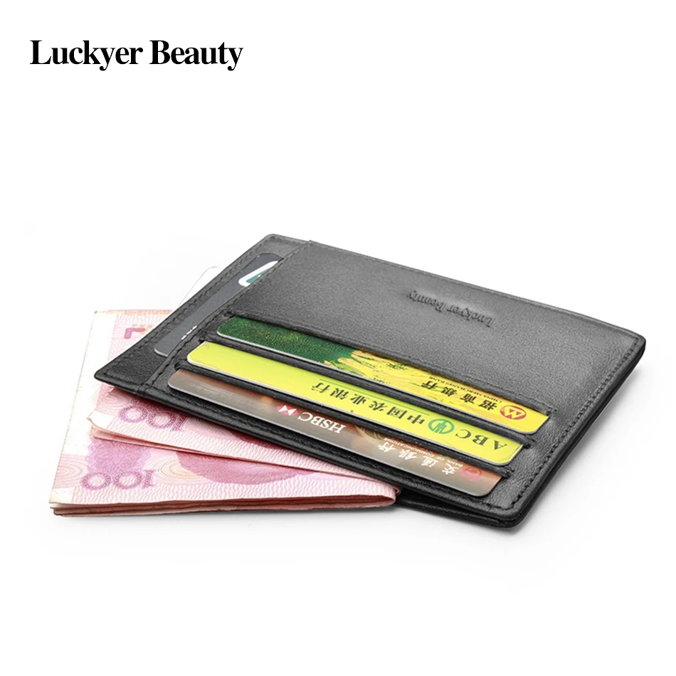 LUCKYER BEAUTY 2019 новый дизайн тонкий держатель для карт высокое качество натуральная