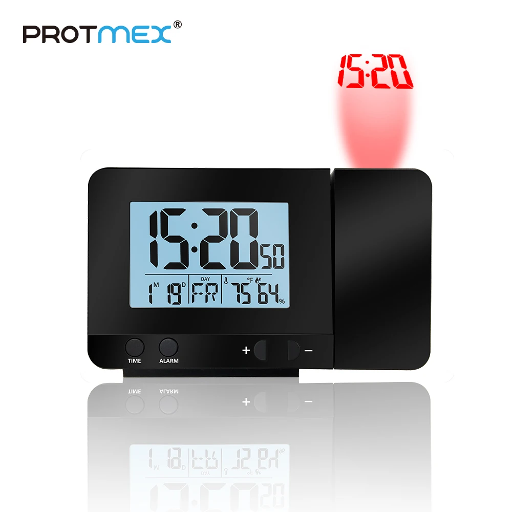PROTMEX 3531C проекционный будильник цифровые часы с функцией повтора даты подсветка проектор стол настольные светодиодные часы с проекцией времени