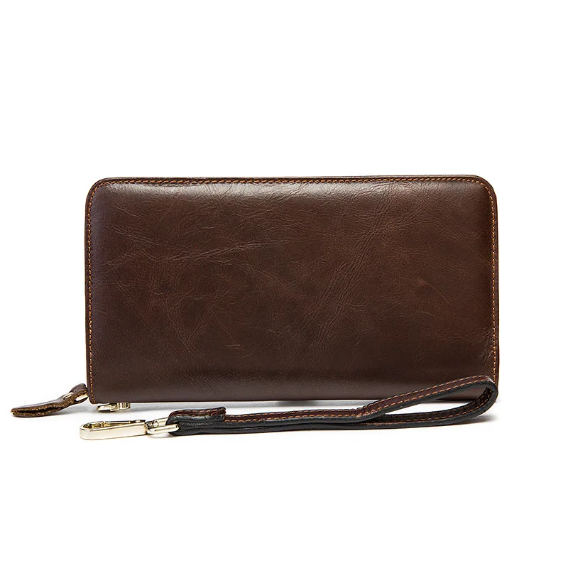 2017 Топ Натуральной Кожи мужская С Длинным Бумажник Большой Емкости Мульти Карта