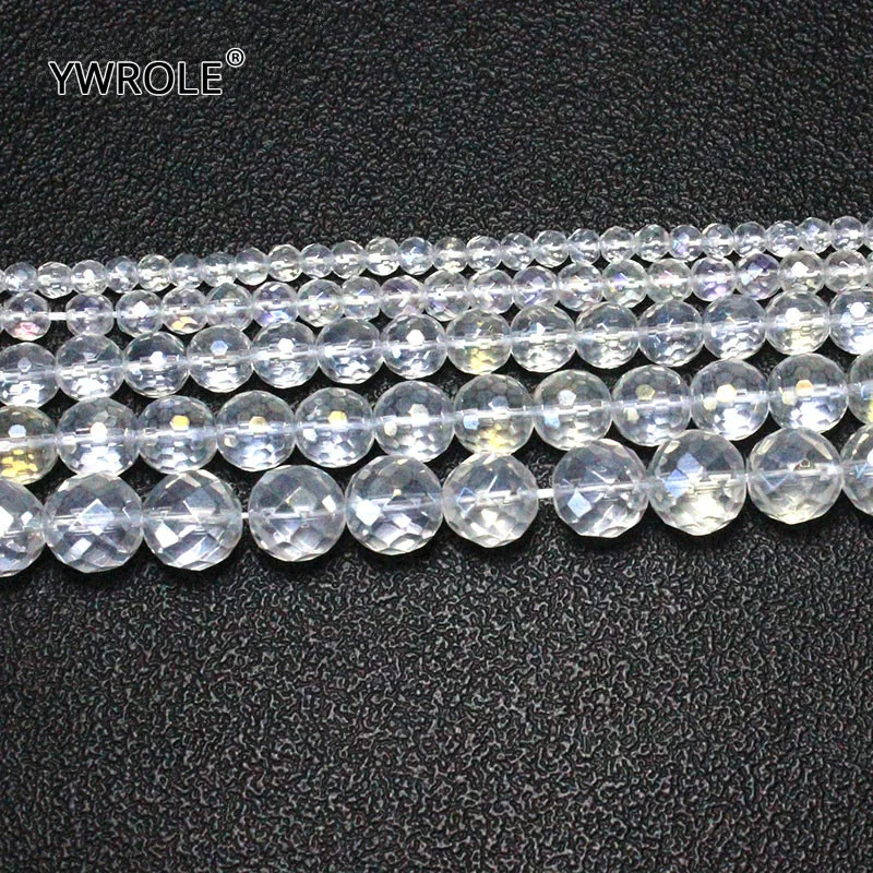 Цветные граненые кварцы AB белый кристалл натуральный камень бусины для