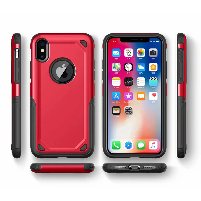 Противоударный чехол для iPhone X 8 7 6S 6 Plus Гибридный Тонкий Жесткий из ТПУ и