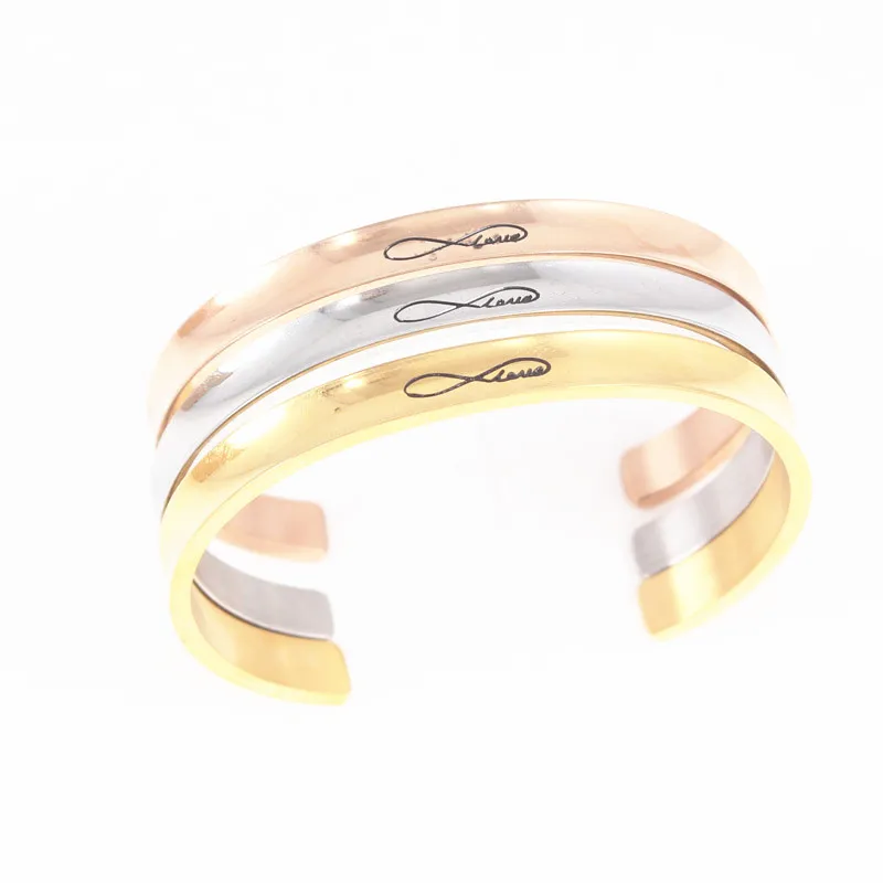 3Pcs/lot &quotInfinite Love&quot Positive Inspirational Bracelet Stainless Steel Personalized Bangle Hairband for Women Jewelry | Украшения