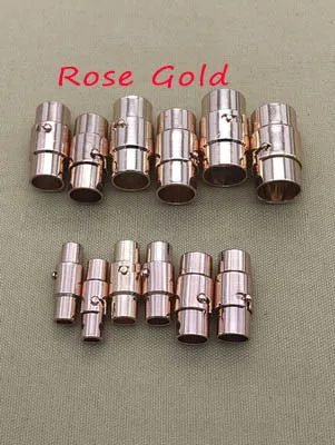 RoseGold 10 шт./лот сильные магнитные замочки разъемы для бижутерии, материал для рукоделия подходит 3/4/5/6/8 мм круглый кожаный шнур веревка Браслеты аксессуары - Цвет: RoseGold