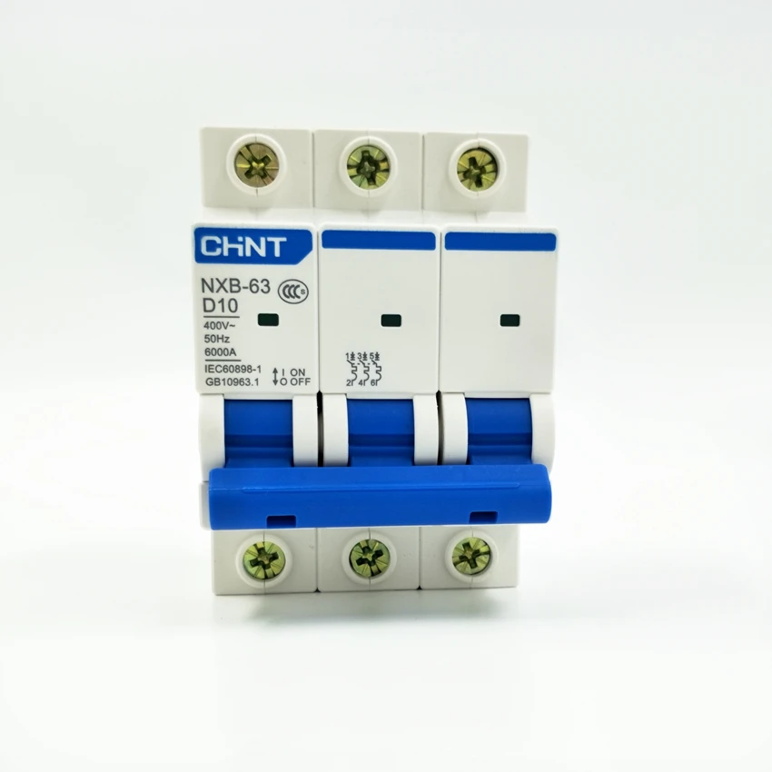 CHINT Новый C45N Мини автоматический выключатель NXB-63 3P D10A 400V MCB Замена DZ47-60 D10A 3P автоматический выключатель