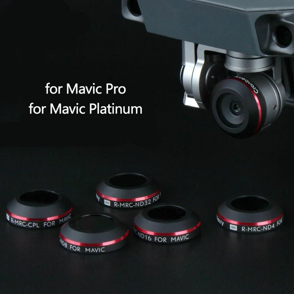 Ульсветильник фильтр для объектива 5 в 1 UV CPL ND4 ND8 ND16 DJI Mavic Pro Platinum Drone Camera
