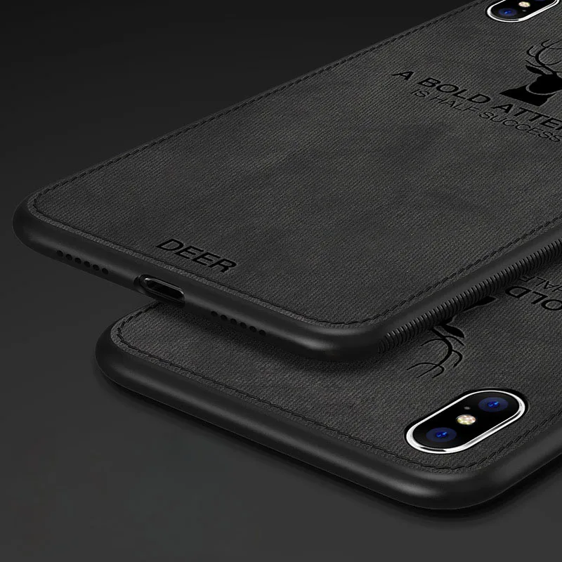 Роскошный тканевый 3D чехол для телефона с рождественским оленем iphone XS Max 7 8 6 6S Plus
