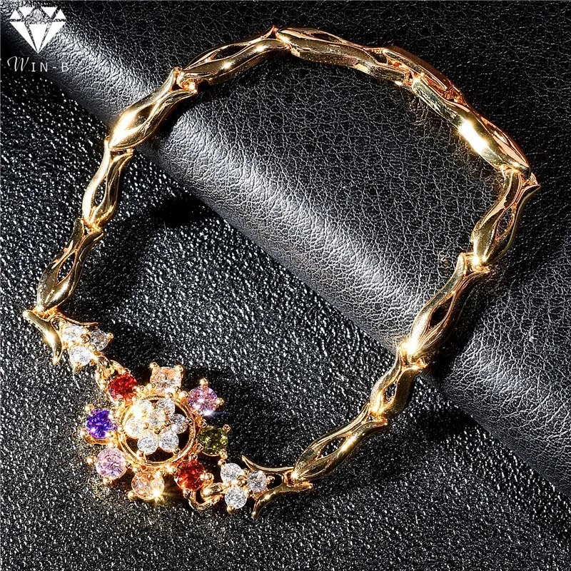 

WIN-B Pulsera Hombre Flower Style Armbanden Voor Vrouwen Wristband Bracelet Jewelry Dress Accessories Fantastic Wristlet