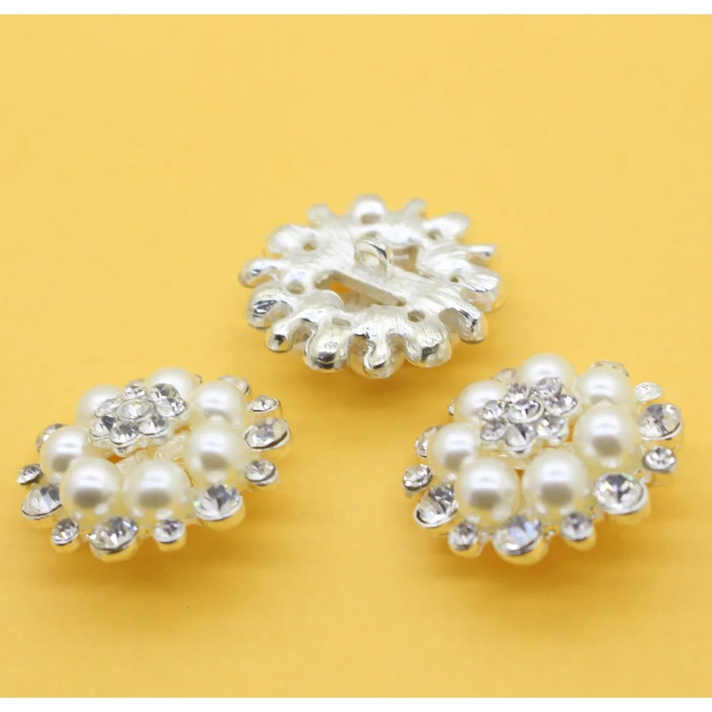 5 шт./компл. 28 мм Красивые посеребренные пуговицы из искусственного жемчуга и