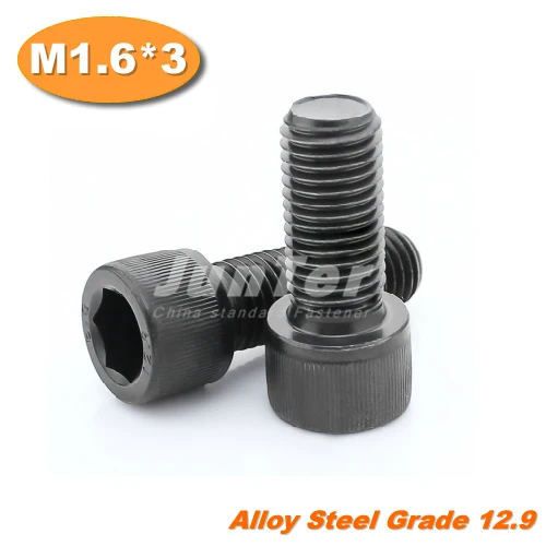 

100pcs/lot DIN912 M1.6*3 Grade12.9 All Thread Alloy Steel Hex Socket Head Cap Screw