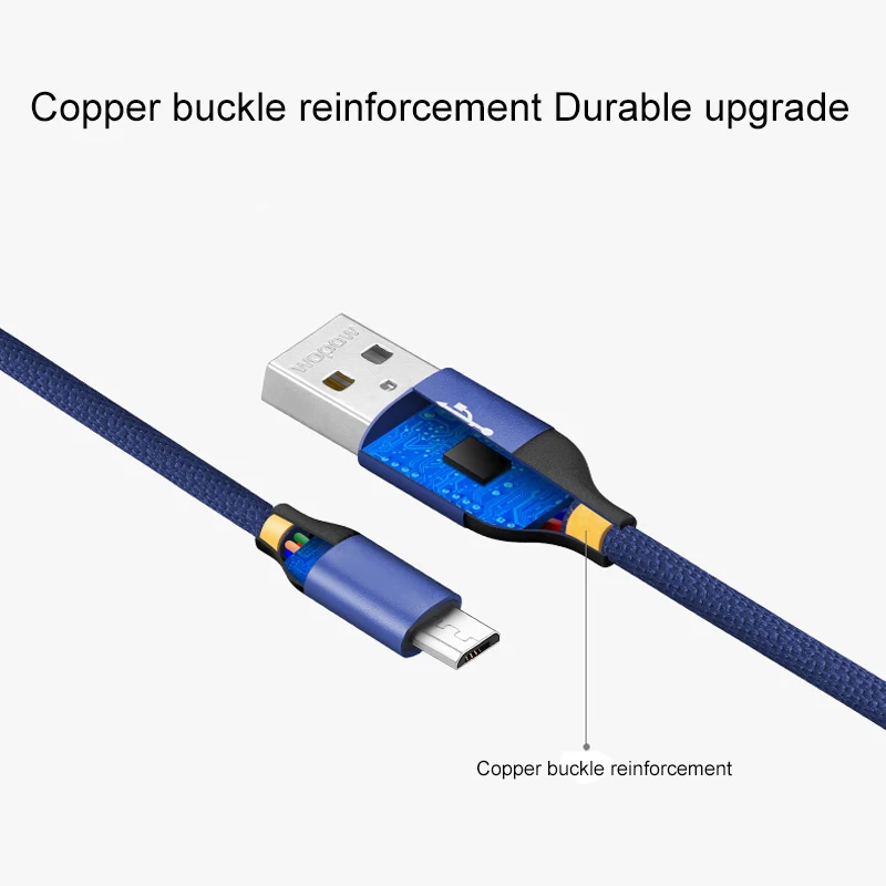 WOPOW Micro USB кабель 2.1A быстрая Синхронизация данных зарядный кабель для samsung huawei Xiaomi LG 2 m Andriod Micro Usb кабели для мобильных телефонов