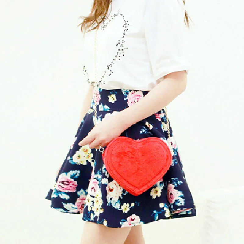 Новый для женщин Мода карамельный цвет Любовь сердца форма курьерские Сумки
