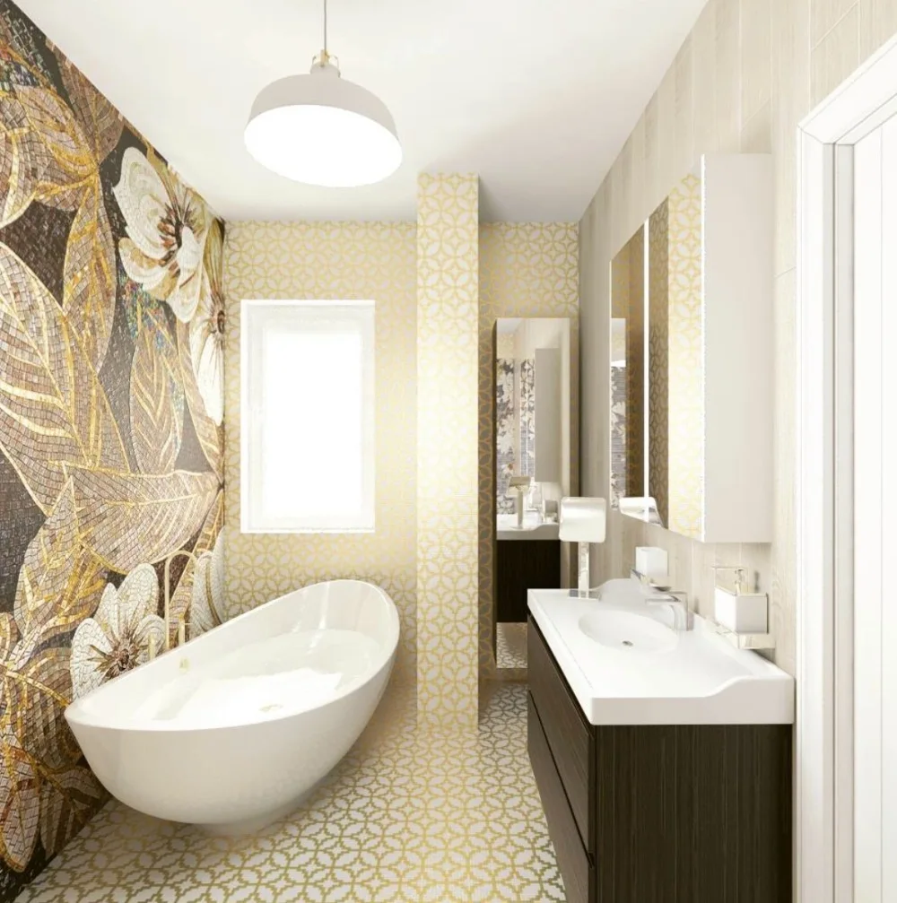 Мозаика для ванной золотая и белая мозаика|mosaic pattern|mosaic pattern ideasmosaic bathroom |