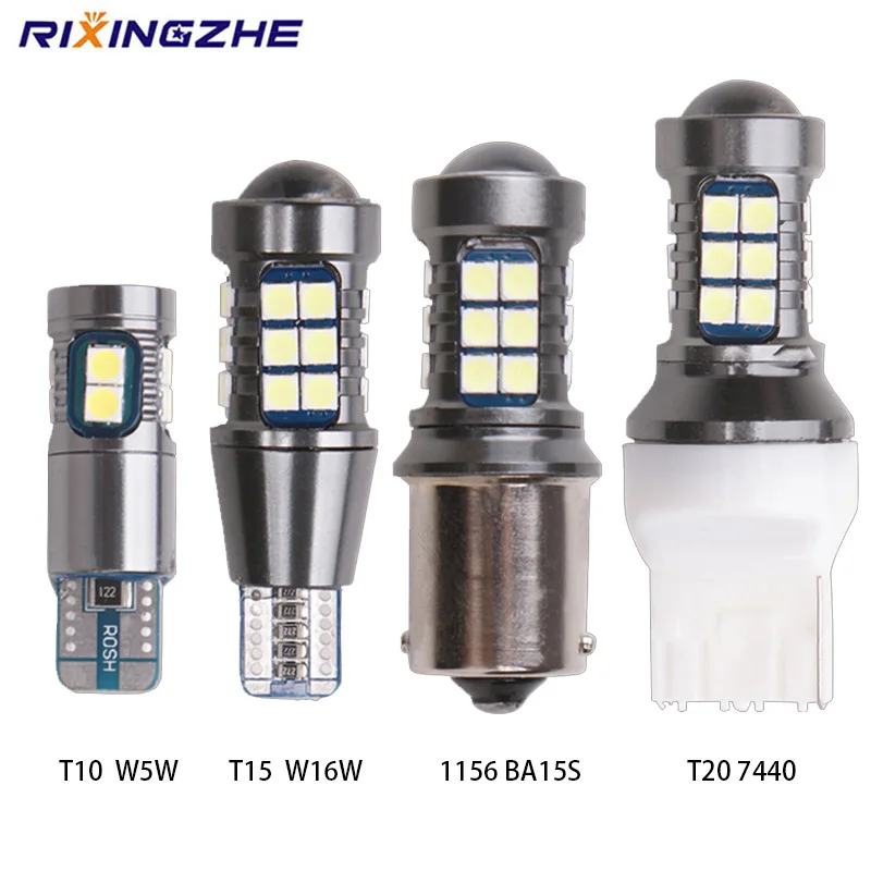 

Super bright 2Pcs T15 W16W T10 LED W5W T20 7440 1156 BA15S Reverse Light Bulbs 3030 27SMD Backup Parking Light Lamp Bulbs DC 12V