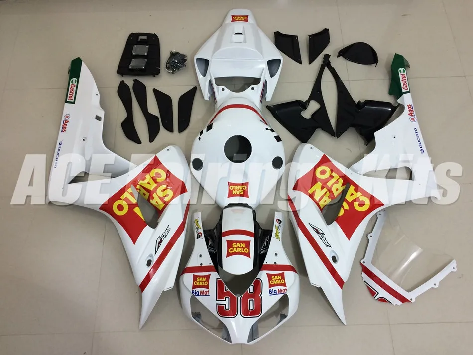 Новый корпус ABS для Honda CBR1000RR 06 07 обтекатели CBR 1000 RR 2006 2007 custom белый красный 58|Полные
