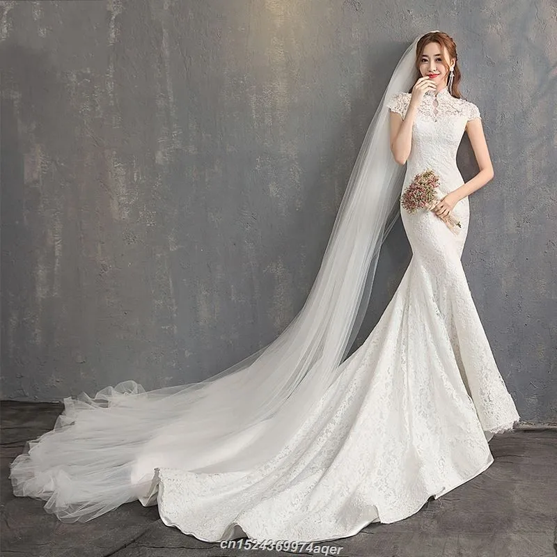 Красивое белое кружевное свадебное платье 2019 Vestidos De Novia Высокое/низкое пляжное
