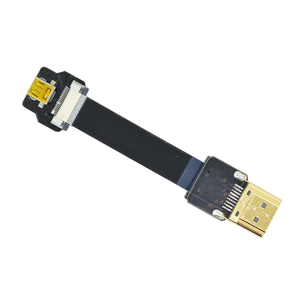 Черный FPV HDMI кабель Micro Мужской интерфейс от 90 градусов до стандартного для Gopro A7RII