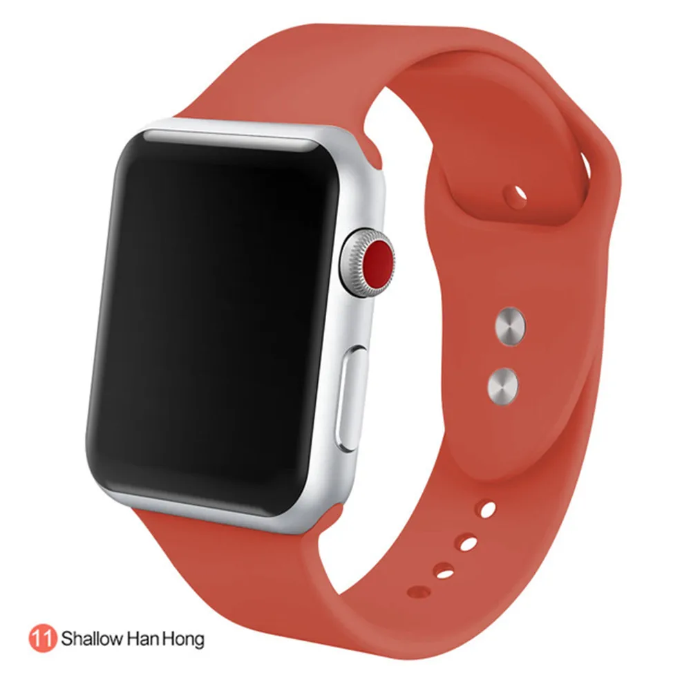 J Мягкий силиконовый ремешок для часов для Apple Watch series 5 38 мм 42 мм сменный ремешок на запястье для i watch Series 1 2 3 4 5 новейший - Цвет: J