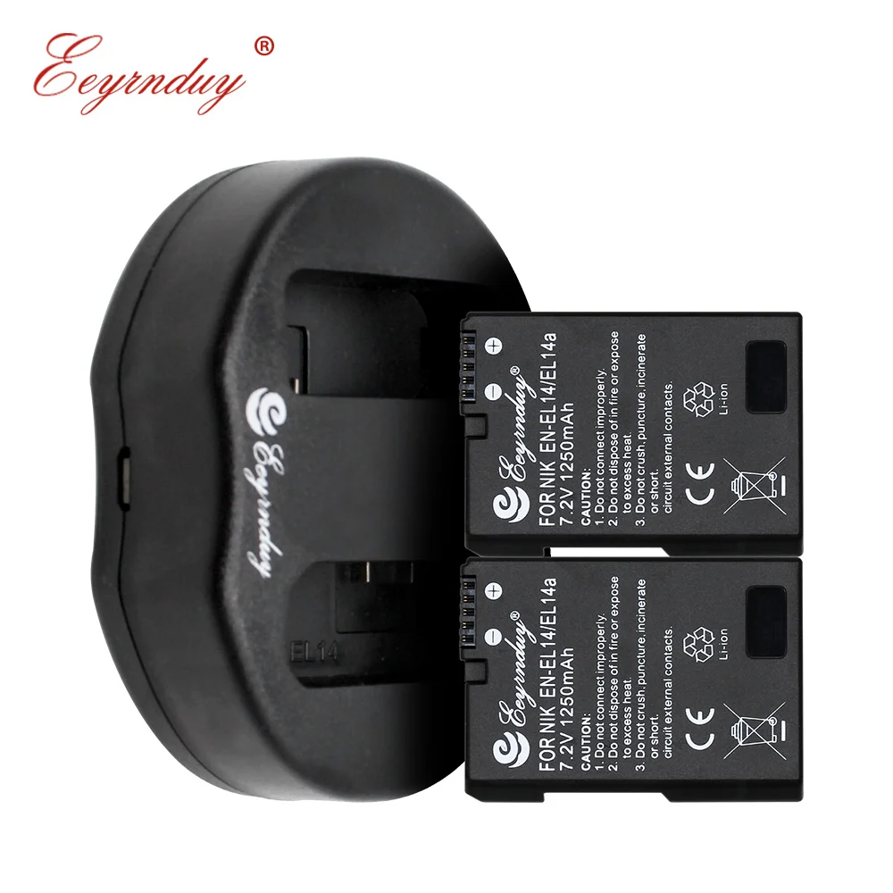 2 шт. EN EL14 EL14a ENEL14 камера bateria + 1 USB двойное зарядное устройство для Nikon P7000 P7100 D3100 D3200