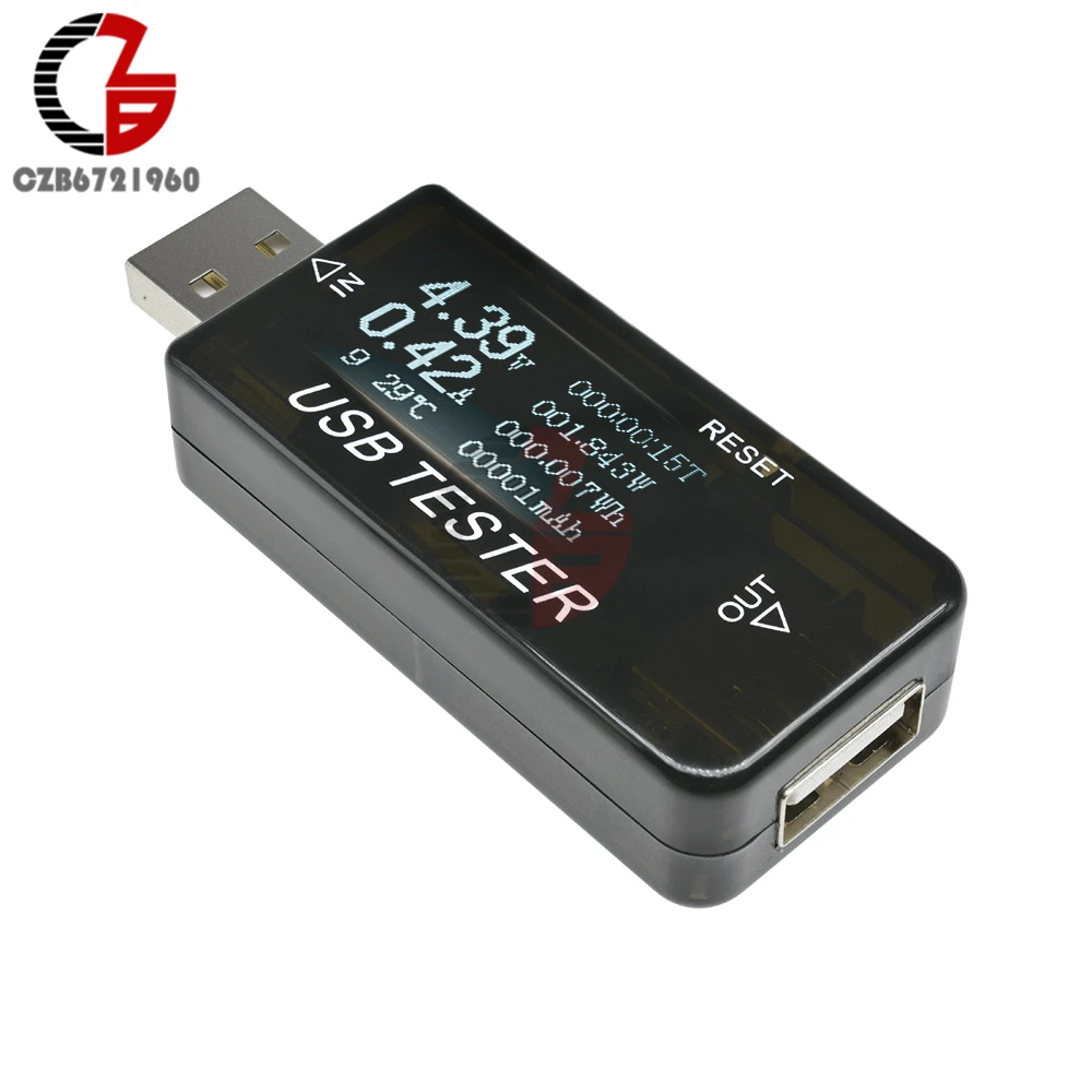 Авто usb-тестер 6-в-1 цифровой вольтметр Амперметр Напряжение ток Мощность Температура измеритель емкости аккумулятора Зарядное устройство Доктор монитор