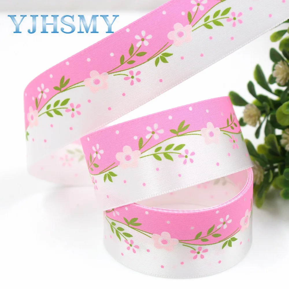 YJHSMY G-18629-568 25 мм 10 ярдов Цветок атласные ленты лента для шитья свадебные