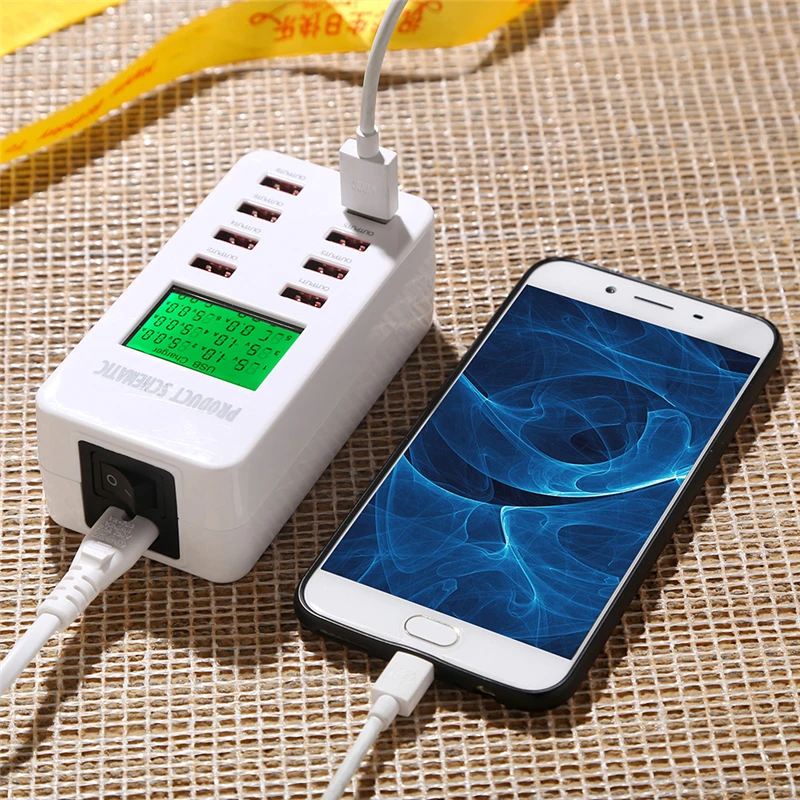 Универсальное зарядное устройство с 8 USB портами и умным дисплеем|Зарядные