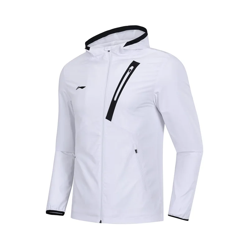 Li-Ning, мужская тренировочная серия, Тренч с защитой от умного ветра, 96% полиэстер, 4% спандекс, Обычная подкладка, спортивное пальто AFDP013 MWF381