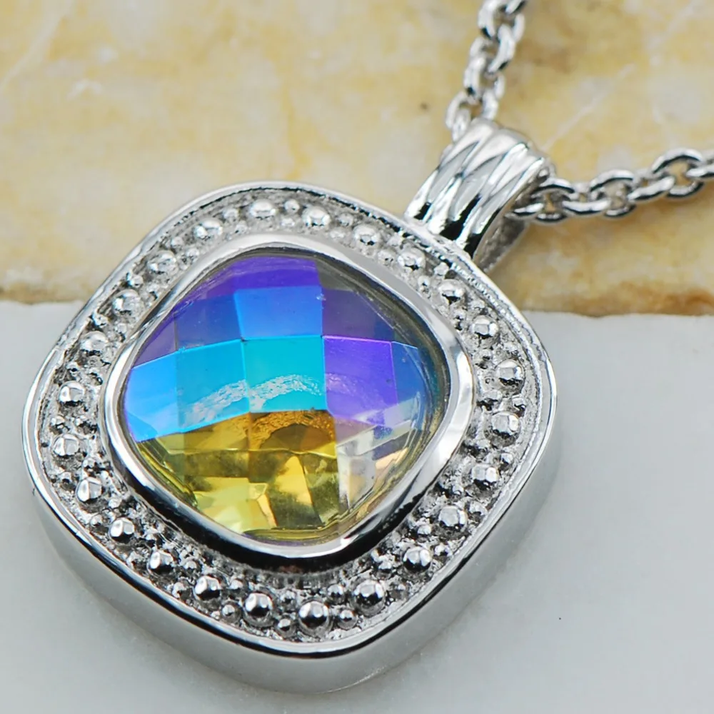 Подвеска из серебра 925 пробы с кристаллами радуги|f pendant|925 sterling silver pendantsterling pendants |