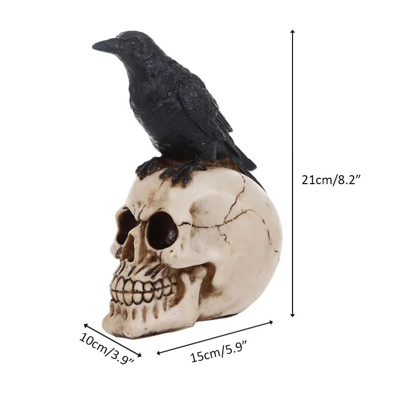 Strongwell Европейский смолы череп ворона фигурки из настольная Ретро ваза
