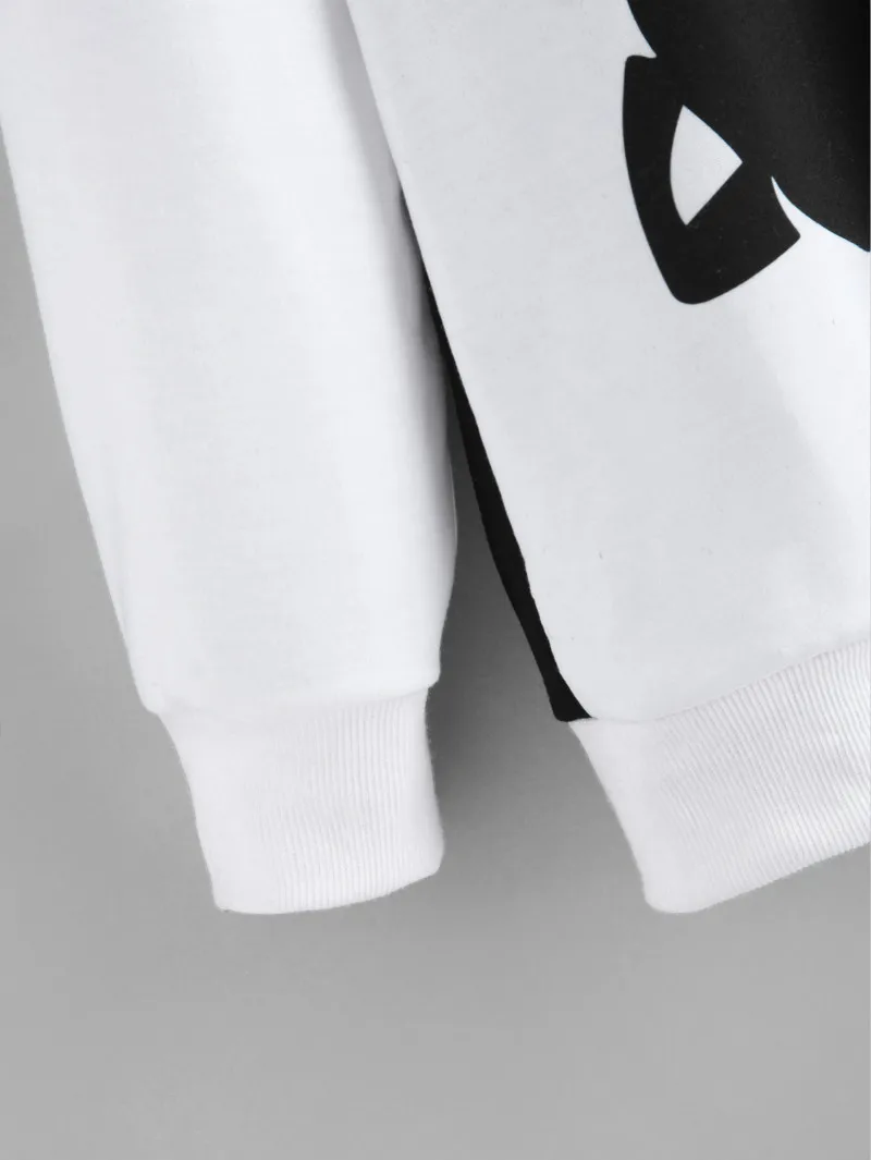 Plusign Инь Ян кошка мужская повседневная толстовка хлопок черный белый с длинным